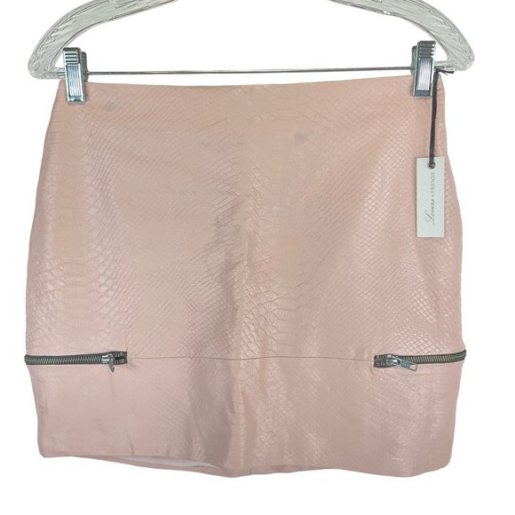 Lovers + Friends Mini Skirt Women's Size S Pink Good to Be Bad Faux Leather Nwt